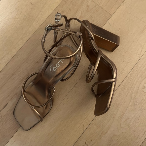 Aldo Shoes - Aldo Metallic Bronze Strappy Heels